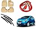 Auto Pearl Premium Quality Car Accessories Combo of Car Floor Foot Mats 4D Beige. & Car Rain Wind Door Visor Side Window Deflector. & Car Heavy Duty Jumper Booster Cables Anti Tangle Copper. RS.2945.00