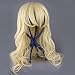 Discoball High Quality Womens Light Blonde Fashion Natural Full Curl Wig Cosplay Party