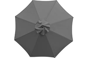 SANTUO Sonnenschirm Ersatzbezug 3m 8 Streben, UV-Schutz Ampelschirm Bezug, Wasserdicht Schirmbezug Sonnenschirm Ersatzteile für Balkon, Garten, Pool und Strand