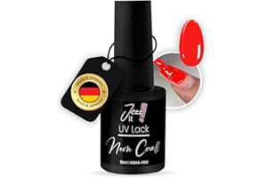 Jezz it! - Premium UV Nagellack Neon Rot Orange für Allergiker – Langlebiger Gel Nagellack, UV & LED kompatibel - Made in DE