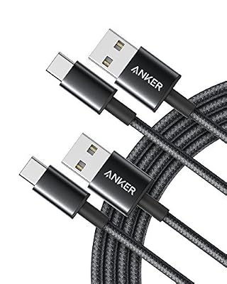 Anker [Pack de 2] Câbles USB-C vers USB-A [180 cm] en Nylon tressé pour Samsung Galaxy S9 / S9+ / S8 / S8+ / Note 8, LG V20 / G5 / G6, et Autres