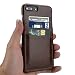Produktbild Für iPhone 8 Plus Hülle, iBazal iPhone 7 Plus Hülle Ledercase Premium Echtes Ledercase mit 3 Kartenfächer für iPhone 8 Plus / iPhone 7 Plus 5,5'' [Vintage Serie] - Stilvoll Braun