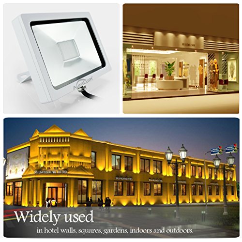 Auralum Ultraslim 20W LED Außenstrahler Fluter, Warmweiß-3000K, 1300 lumen, IP65 Wasserdicht - 7