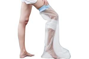 AMSGANK Protection Platre Jambe Adulte, Protège-plâtre Jambe Etanche et Réutilisable Protection Jambe Douche Protecteur de Bandage Sac Douche Platre pour la Jambe Cassée, le Pied (Full Leg)