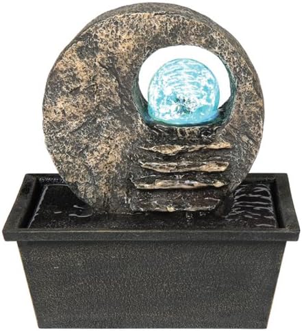 ORE International K328 Indoor Table Fountain with LED Light, 8-1/2-Inch