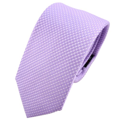 TigerTie - corbata de seda estrecha - morado lila plata lunares