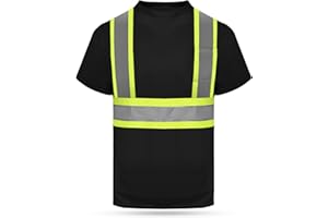 HYCOPROT Koszulka Odblaskowa Wysokiej Widoczności Długim Rękawem Siatka Odprowadzająca Wilgoć Szybkoschnąca Oddychająca Lekka Koszulka Odblaskowa o Wysokiej Widoczności