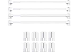 BANJILI-4 Pièce Barres de Vitrage Extensible Tringle Rideau Sans Percage Réglable Tringle a Rideau pour Fenetre Pvc pour de Tringle à Rideau Adhésive (4PCS-40-70CM)