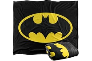 LOGOVISION BATMAN Superweiche Kuscheldecke Logo, Silky Touch, 152 x 127 cm