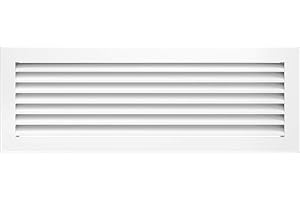 Griglia di ventilazione KRATKI FRESH | 17 x 49 cm | Bianco | Griglia aria calda con lamelle in acciaio | Griglia di scarico per ventilazione camino | Per ogni tipo di interno