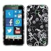 Produktbild kwmobile Hülle für Nokia Lumia 630 - TPU Silikon Backcover Case Handy Schutzhülle - Cover Blumentapete Design Weiß Schwarz