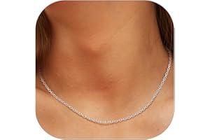 Suplight Cadena para mujer sin colgante de acero inoxidable, cadena de eslabones unisex, longitud de la cadena 36/41/46/51/56/61/66/71/76 cm+5 cm