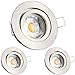 Produktbild LEDANDO 3er LED Einbaustrahler Set Silber gebürstet mit LED GU10 Leuchtmittel - Dimmbar - Schwenkbar - warmweiss - Einbauleuchte