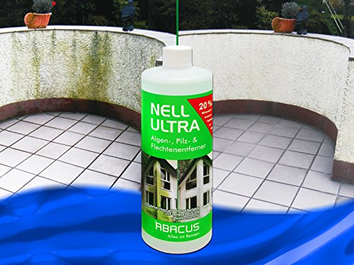 NELL ULTRA (6x1000ml Liter) Konzentrat — Algenentferner Pilzentferner Flechtenentferner Grünbelagsentferner Grabsteinpflege Moosentferner Algizid Algicid Elgenex Algenvernichter Algenkiller – von ABACUS - 4