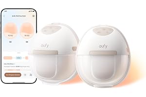 eufy Bärbar Bröstpump E20, med värmefunktion|Handsfree, HeatFlow 3 värmenivåer, USB-C laddning, appstyrd OptiRhythm, klinisk sugkraft 300 mmHg, ultratyst 46 dB