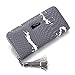 Produktbild Jxth Kreditkarteninhaber Nylon Hand Tasche Unisex Abzeichen Schmuck Krokodil Texture High-Capacity Handy Tasche Geldbörse Shopping Trip Clutch Geldbörsen für Damen Frauen (Farbe : Grau)