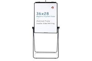 ‎VIZ-PRO VIZ-PRO Doppelseitiges magnetisches U-Ständer-Whiteboard/Flipchart-Staffelei, 70 x 90 cm, Schwarz