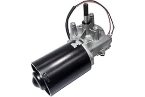 AZSSMUK DC-Getriebemotor 24V 50rpm Elektrischer Schneckengetriebemotor mit hohem Drehmoment, rechtwinklig umkehrbar mit doppelter flacher Welle (linker Getriebekasten),geräuscharm,Garagentor