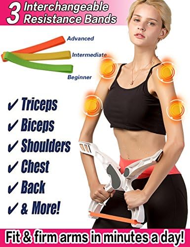 Martiount Arm Machine Workout Widerstand Trainingsgerät Unterarm Handgelenkstrainer Kraft Arm with 3 Resistance Bands (White-)