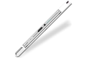 esLife Feuerzeug, elektrisches Feuerzeug wiederaufladbar mit LED-Anzeige, Micro USB Feuerzeug für Camping Grill und Feuerwerk mit Dreifacher Sicherheit & Aufhängehaken, Silber