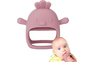 Baby Teething for 0-6 6-12 Months, Food Grade Silicone Teething Mitten, Anti Dropping Wrist Hand Teethers Baby Chew for Sucking Needs, BPA Free Pack of 1 (Maroon)