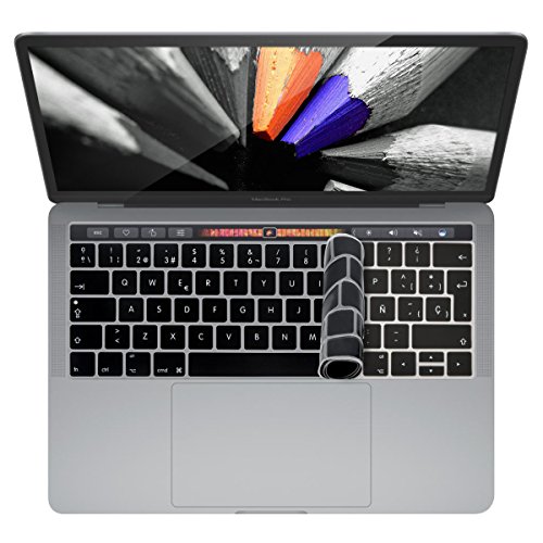 kwmobile Silikon Tastaturschutz QWERTY (Spanien) für Apple MacBook Pro 13″ / 15″ (Modelle ab Ende 2016) Touchbar Schwarz - 2