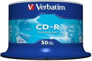 Verbatim CD-R Extra Protection, CD-Rohlinge mit 700 MB Datenspeicher, ideal für Foto- und Video-Aufnahmen, kompatibel mit jedem konventionellen CD-Laufwerk, 50er Pack Spindel