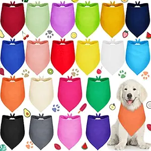 20 Pieces Puppy Bandana Sublimation Plain Dog Bandanas Heat Transfer Pet Bandana Washable Blank Dog Bandana Adjustable Solid Color Dog Bandana Assorted Triangle Dog Bibs for Small Medium Large Pets