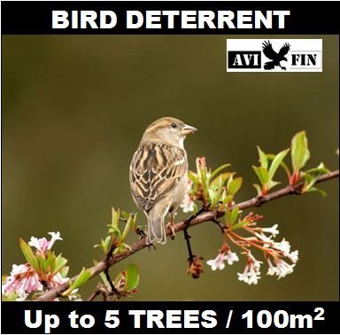 AVIFIN REPELENTE DE AVES GRANULADO 250gr, para JARDÍN, ÁRBOLES Y HUERTA. (10 bolsas de 25gr.)