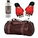 CP Bigbasket Combo Set Leather Soft Gym Bag (Brown), Cyclone Shaker, Netted Gym & Fitness Gloves (Red) RS.700.00