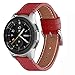 Produktbild WFEAGL Kompatibel mit Samsung Galaxy Watch 42mm Armband/Gear S2 Classic/Gear Sport/Huawei Watch 2,20mm Top Grain Quick Release Leder Ersatzband(20mm, Rot+Silber Quadratische Schnalle)
