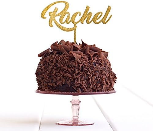 Personalised Custom Name MEDIUM Cake Topper ( FITS 6" CAKE ) Laser Cut Acrylic C Glitter Gold
