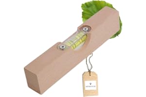 HOFMEISTER® Mini-Wasserwaage aus Holz, für Bilder, Möbel & Fußböden, Richtwaage mit Libelle, kleine Maurerwaage, 100% Made in Germany (1, Wasserwaage | 15 Cm)