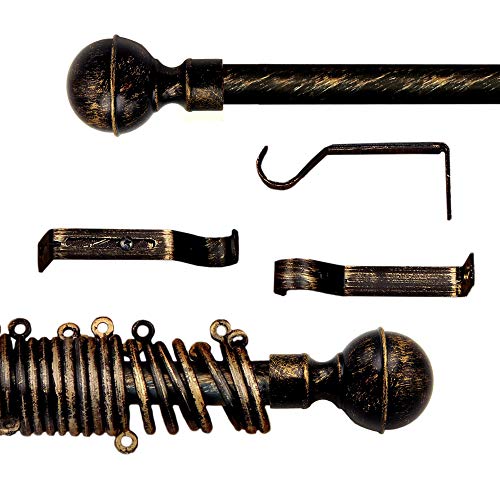 Vintage Shabby Chic Farmhouse Extendable Curtain Rod Curtain Pole Rail Sphere 160 300 Diameter 2 Cm Black Gold Metal Buy Online In Bahamas At Bahamas Desertcart Com Productid 99323589