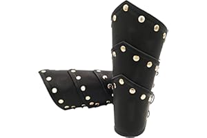 Sehaby Wikinger-Lederarmschienen, nordische Renaissance-Armschützer, Mittelalterliche gotische Leder-Armschützer, schwarzer Bogenschießen-Handgelenkschutz, Vintage-Ritter-LARP-Armschützer für Männer