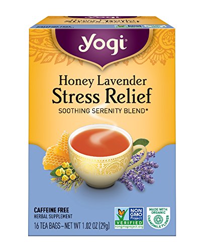 Yogi Tea, Stress Relief, Caffeine Free, Honey Lavender, 16 Tea Bags, 1.02 oz (29 g)