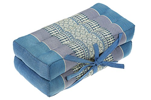 Cuscino pieghevole 40x40 per relax, meditazione o yoga. Azzurro