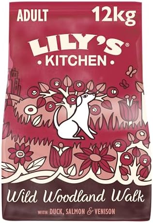 Lily's Kitchen Con ingredienti naturali Cibo secco per cani adulti Ricetta senza cereali con anatra, salmone e cervo 12kg