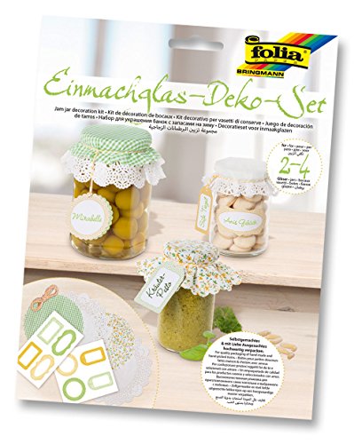 Preisvergleich Produktbild Einmachglas-Deko-SET (grün / gelb)