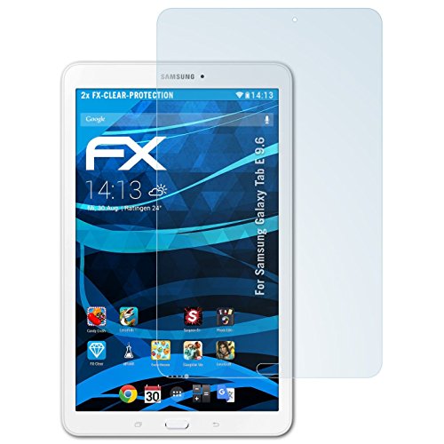 Samsung Galaxy Tab E 9.6 Schutzfolie - 2 x atFoliX FX-Clear kristallklare Displayschutzfolie