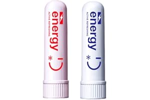 SYSOW 2 unidades de barra de energía activa Refreshing Energy Stick portátil, antidizzy, inhalador nasal para aromaterapia que ofrece una sensación refrescante con aceites esenciales y mentol en paquete
