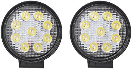 2-Pack 4.3" 27W 6000K 10-30V DC Daylight LED Work Light Spot Beam Driving Fog Lamp for Off-road Truck Car ATV SUV Jeep Boat VTX-27WA