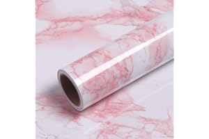 VEELIKE Różowa tapeta marmurowa PCW do łazienki wodoodporna naklejka ścienna winylowa naklejka ścienna usuwalna kuchnia blat papier kontaktowy samoprzylepny samoprzylepny tył olejoodporny łatwy do