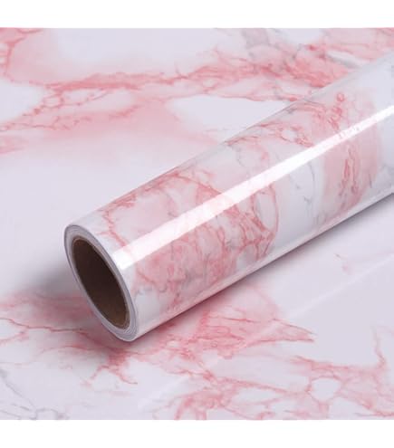Pink Marble Contact Paper 24x197 - Peel And Stick Vinyl For Countertops Walls Desk