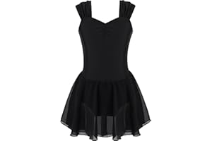 CHICTRY Vestito da Ballo Bambina Chiffon Leotards Vestito Danza Classica Body da Balletto Abito da Pattinaggio Artistico Latino Ballerina Danza Moderna Costumi di Danza