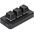 Cryfokt USB Mini Macro Mechanical Gaming Keyboard, 3 Keys Mini KeyPad USB 2.4g Wireless Three Button One Key Control Combo Value Programming KeyPad with RGB Led for Gaming Work
