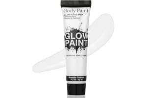 AOOWU Vit ansikts- och kroppsfärg, 25 ml professionell matt makeup för Halloween SFX Cosplay, vattenbaserad heltäckande och blandbar kräm, för kostymfest och festival kroppsmålning