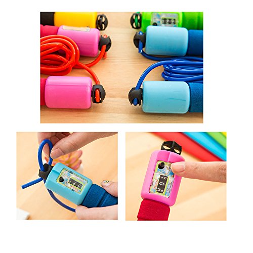 Übung Fitness Speed Springseil mit mit Automatische Zähler und Griffe Schwamm Gummi perfekt für alle Erfahrung Ebenen, Cardio, Kreuz Fitness, Gewichtsverlust & Gesundheit - 3