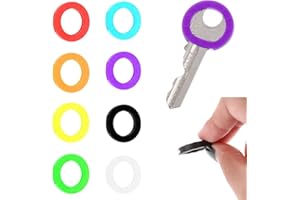 ASYKNM Ensemble de 8 Cache-Clés Flexibles Colorés pour Une Reconnaissance Facile de Vos Clés - Capuchons de Clés à la Mode pour Cacher et Protéger Vos Clés.