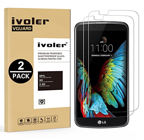  2 Pack  LG K10 Protector de Pantalla  iVoler  0 3mm Dureza 9H  Protector de Pantalla de Vidrio Templado Cristal Protector para LG K10 -Dureza de Grado 9H  Espesor 0 30 mm  2 5D Round Edge- Ultra-trasparente   Anti-golpe   Ajuste Perfecto   No hay Burbujas - Garant  a Incondicional de 18 Meses